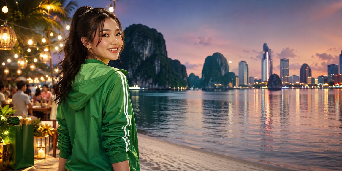 Không khí lễ hội và cá cược casino sôi động tại Vịnh Hạ Long với cảnh đêm lung linh