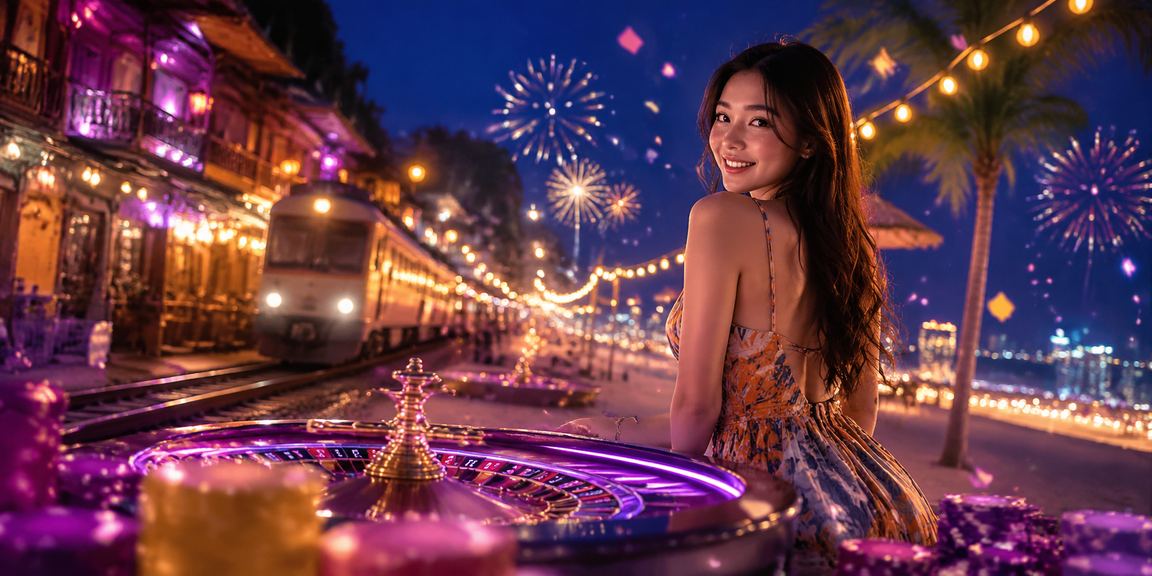 Bàn Roulette neon sôi động tại Hà Nội với người chơi High Roller đặt cược lớn về đêm